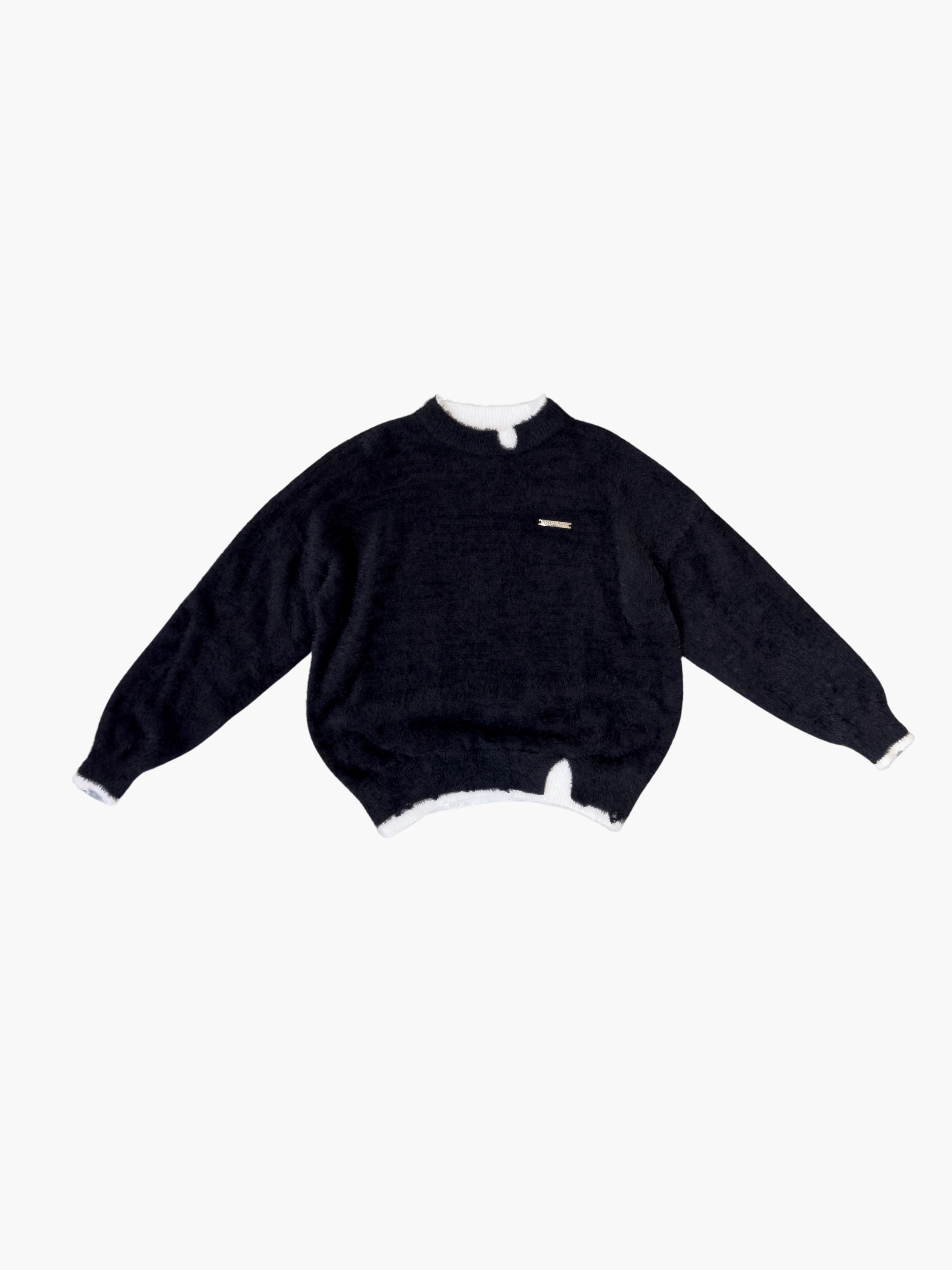 theredthread S layered dolman knit bk×wh theredthread S layered dolman knit bk×wh