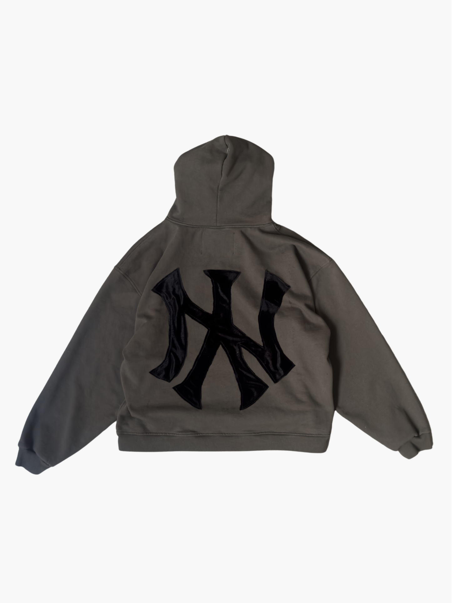 "NY" Free Motion Velvet Patch Hoodie (L-XL)
