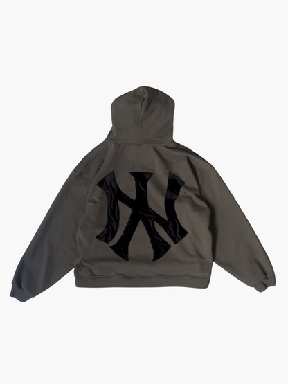 "NY" Free Motion Velvet Patch Hoodie (L-XL)